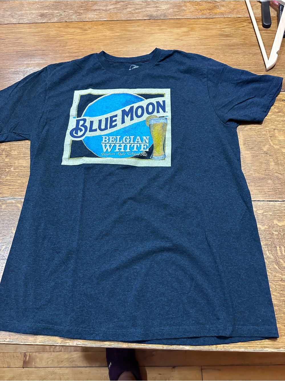 Blue Moon Belgian White Logo Black Short Sleeve Tee Sz large‎